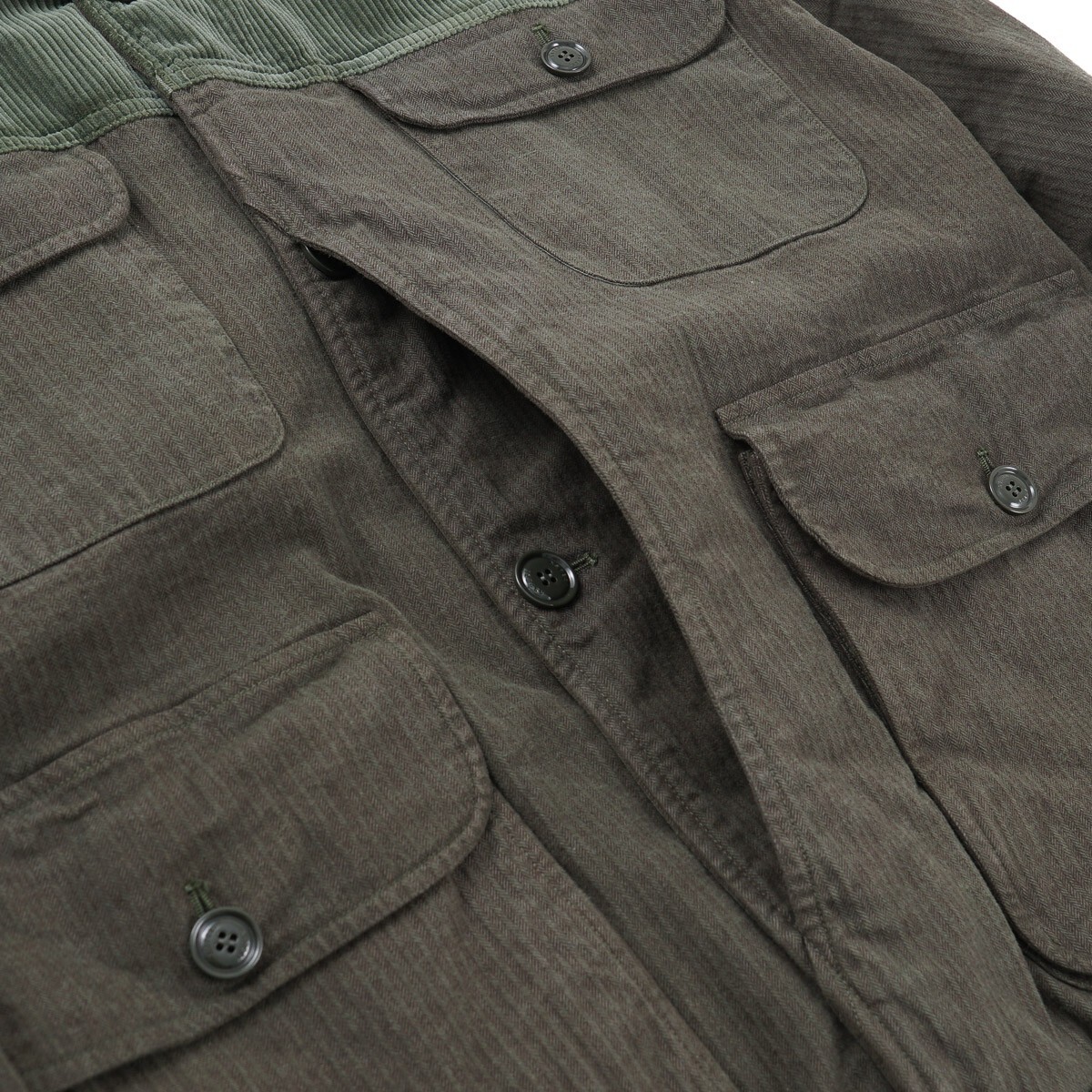 Aspesi Boxy Fit Military Green Corduroy Cotton Field Jacket L New