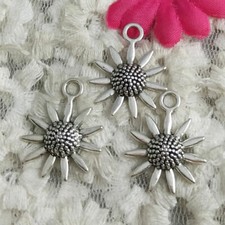Free Ship 60 Pcs Antique Silver Sunflower Charms Pendant 23X19MM H-2165