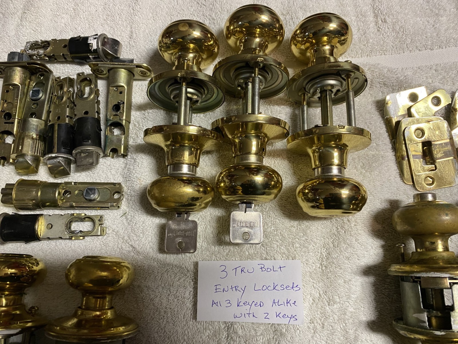 Lot Of 7 TRU BOLT / KWIKSET LOCKSETS ENTRY / PRIVACY Doorknob Polished