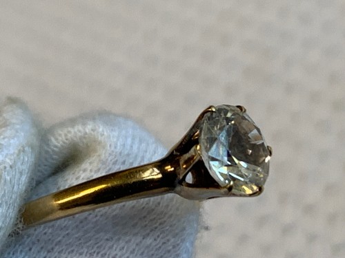 10K Yellow Gold Cubic Zirconia Solitaire Ring 2.05g Jewelry Sz 7 Round Prong - Picture 13 of 24