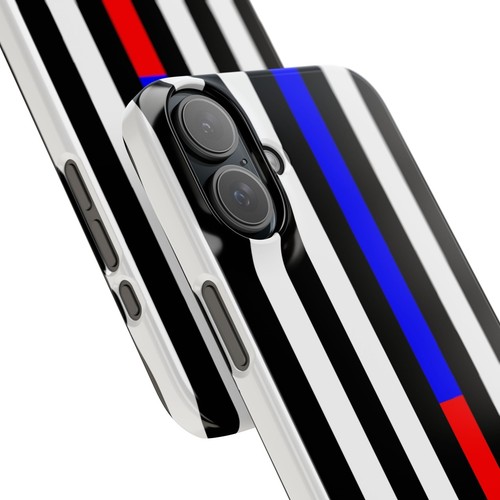 Thin Blue Red Line Flag Fire Firefighter Police Slim Phone Case fits iPhone 16 - Picture 9 of 13