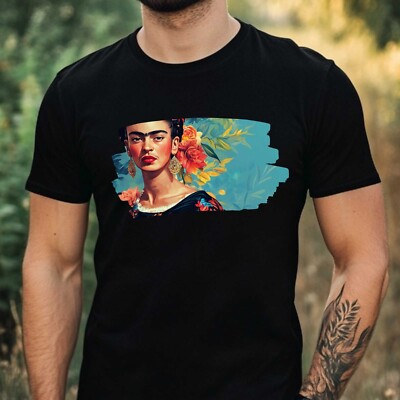 Herren T-Shirt Frida Kahlo Motiv Baumwolle Größe XS bis 5XL