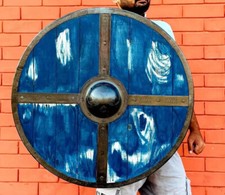 Battle-Ready Viking Shield: Valhalla Wooden Shield with Heavy Metal Fittings
