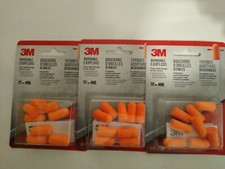 Lot of 3 Disposable 3M Soft Foam Ear Plugs 32 dB NRR Orange 4 pair per package