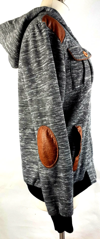 Lee Hanton Women's Hoodie Pocket Faux Leather Trim Size Large - Image 3 of 4