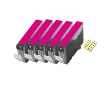 5 Druckerpatronen kompatibel für Canon iP4500 CLI-8M magenta mit Chip