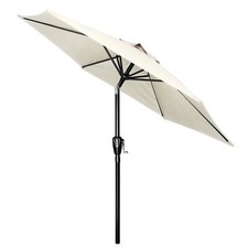 7.5ft Patio Umbrella with Push Button Tilt/Crank Outdoor Market Umbrella Beige