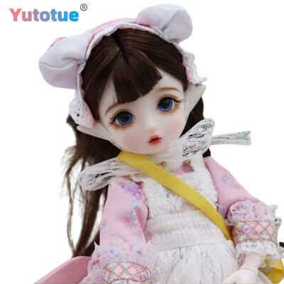 Yutotue 12 inch Cute Doll Toy Makeup Face Joints Body w/ Wig Clothes Girls Gift