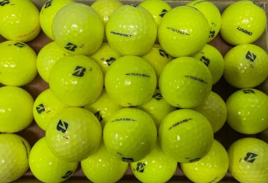 24 Bridgestone Tour B RX Yellow Used Golf Balls (4A Grade) AAAA