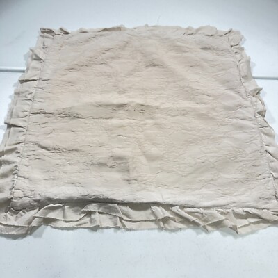docofil sham pillowcase square euro cotton beige matelasse floral ruffle edge