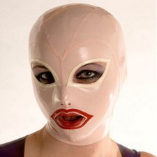 Unique Latex Hood Back Zipper Rubber Mask for Beautiful Girl Club Wear Costume