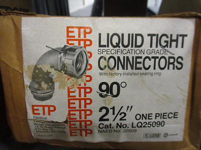 ETP LQ25090, 2-1/2'', 90° angle Liquidtight conduit Connector- NEW