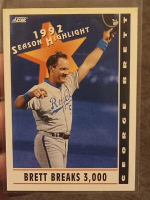1993 Score George Brett Card#517, Brett Breaks 3,000 Rare | eBay