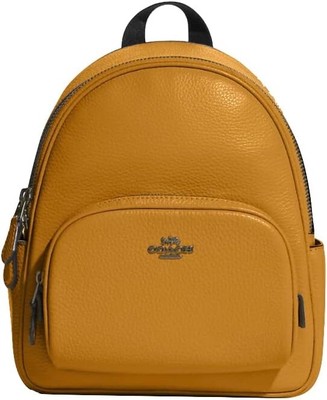Coach Women's Mini Court Backpack, Pebble Leather - Buttercup, One Size,Backpack