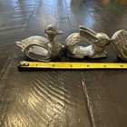 Vintage Set Of 4 Pewter Metal Napkin Rings Farm Animals Chicken Rabbit Pig, Duck — photo 4
