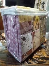 NEW Home Reflections pink/purple gingham 600 thread count FULL sheet set. QVC