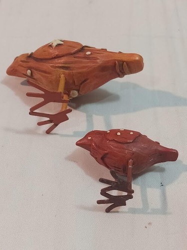 Hand Crafted Wooden Birds Figures Statues Lot of 2 - Picture 6 of 7