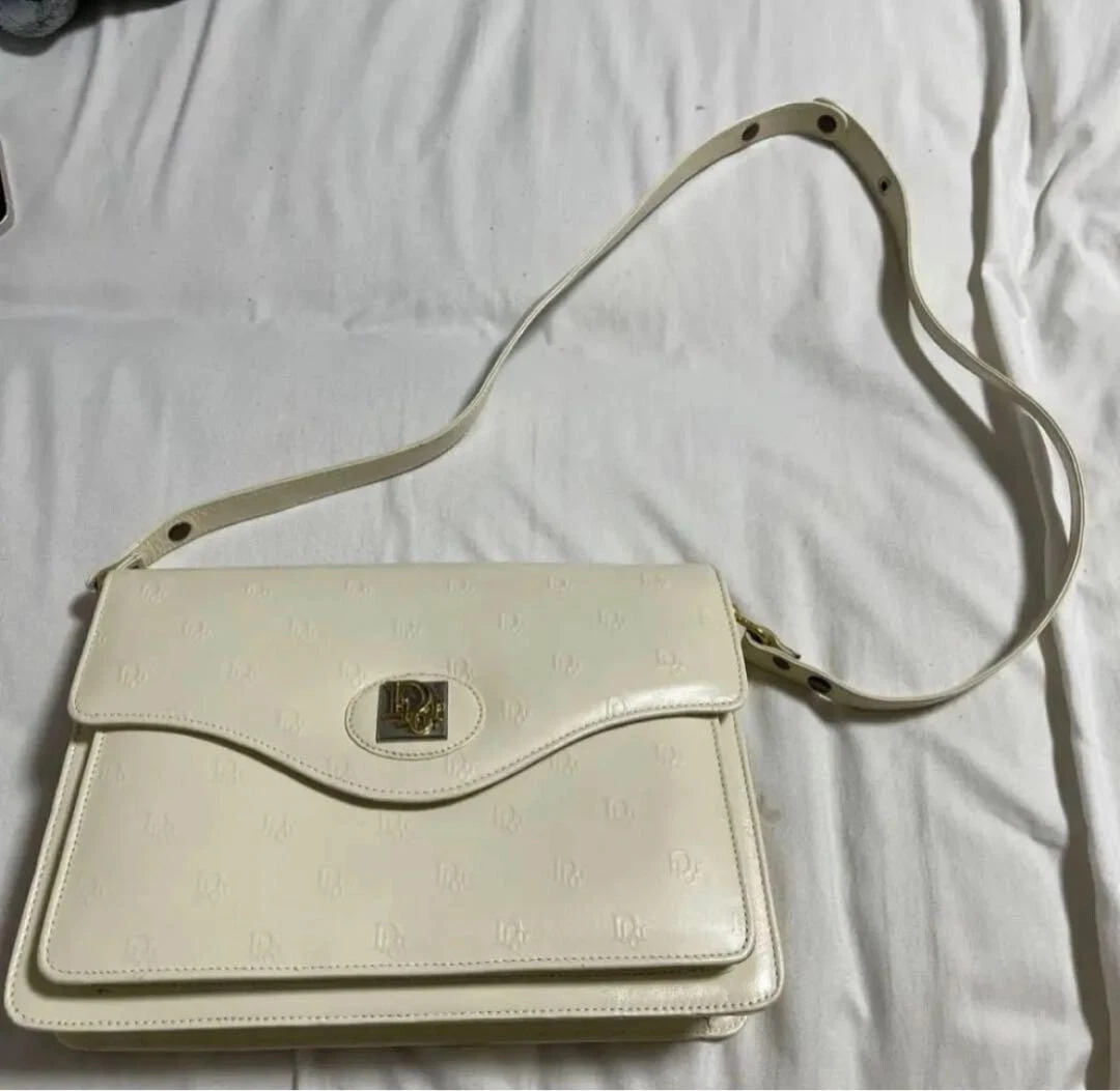 Sac à main Christian Dior cuir authentique blanc pour femme occasion du Japon