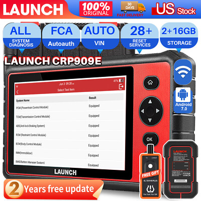 2025 LAUNCH CRP909E Pro All System Diagnostic Tool OBD2 Scanner ECU Coding TPMS