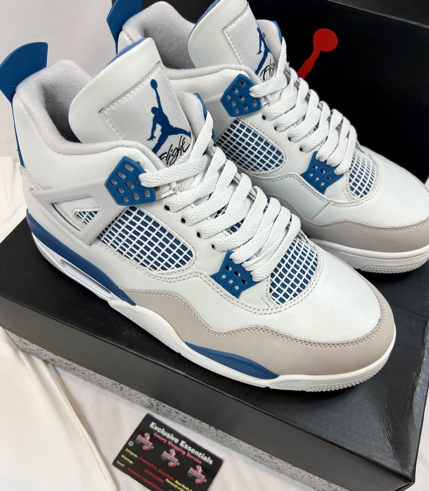 Talla 9 Js 4 Hombres Azul Blanco Entrenadores Venta Exclusiva Tenis Zapatos Mujeres