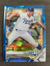 2021 Bowman Chrome Sapphire Asa Lacy BCP-83 Blue Cracked Ice Refractor