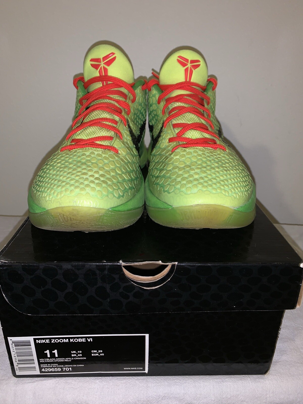 Size 11 - Nike Zoom Kobe 6 Grinch 2010 