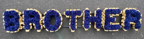 Lettera fiore funebre omaggio seta artificiale qualsiasi 7 lettere nome senza grappolo - Foto 7 di 7