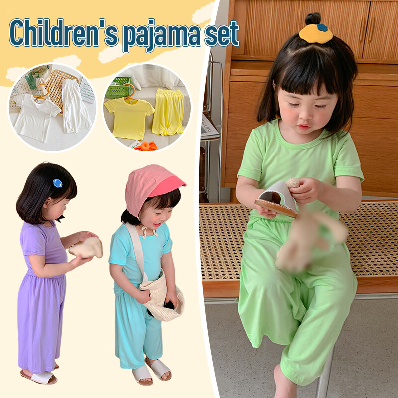 【新品】130cmセット Children's Summer Homewear Suit Short Sleeve T-Shirt and Shorts