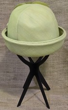 Vintage Mid Century Duby of New York Stewart's of KY Round Green Fabric Hat
