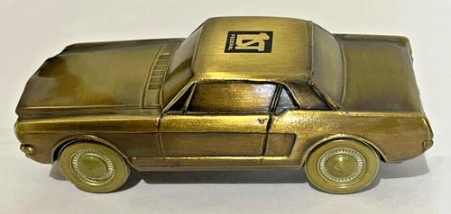 Vintage 1970s First 1st Federal Metal 1965 Ford Mustang Classic Car Coin Bank