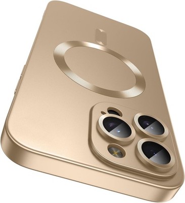 Magnetic for iPhone 16 Pro Max Case Slim Soft Silicone Bumper Shockproof Gold