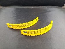 2 Vtg Yellow Hearts Plastic Banana Hair Barrette Clip 6.5" Claw 1980s 1990s 7