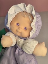 Fisher Price 1990 Puffalump Kids 12" Plush Baby Doll Heidi Purple Polka Dot