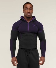 Gymshark Onyx 5.0 Seamless Hoodie Black/Athletic Purple Size Large In Hand
