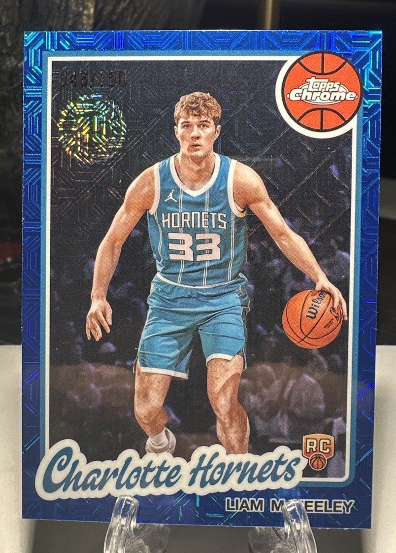 2025-26 Topps Silver Pack 1980-81 Chrome #TC-LM Liam McNeeley RC Blue /150 SP