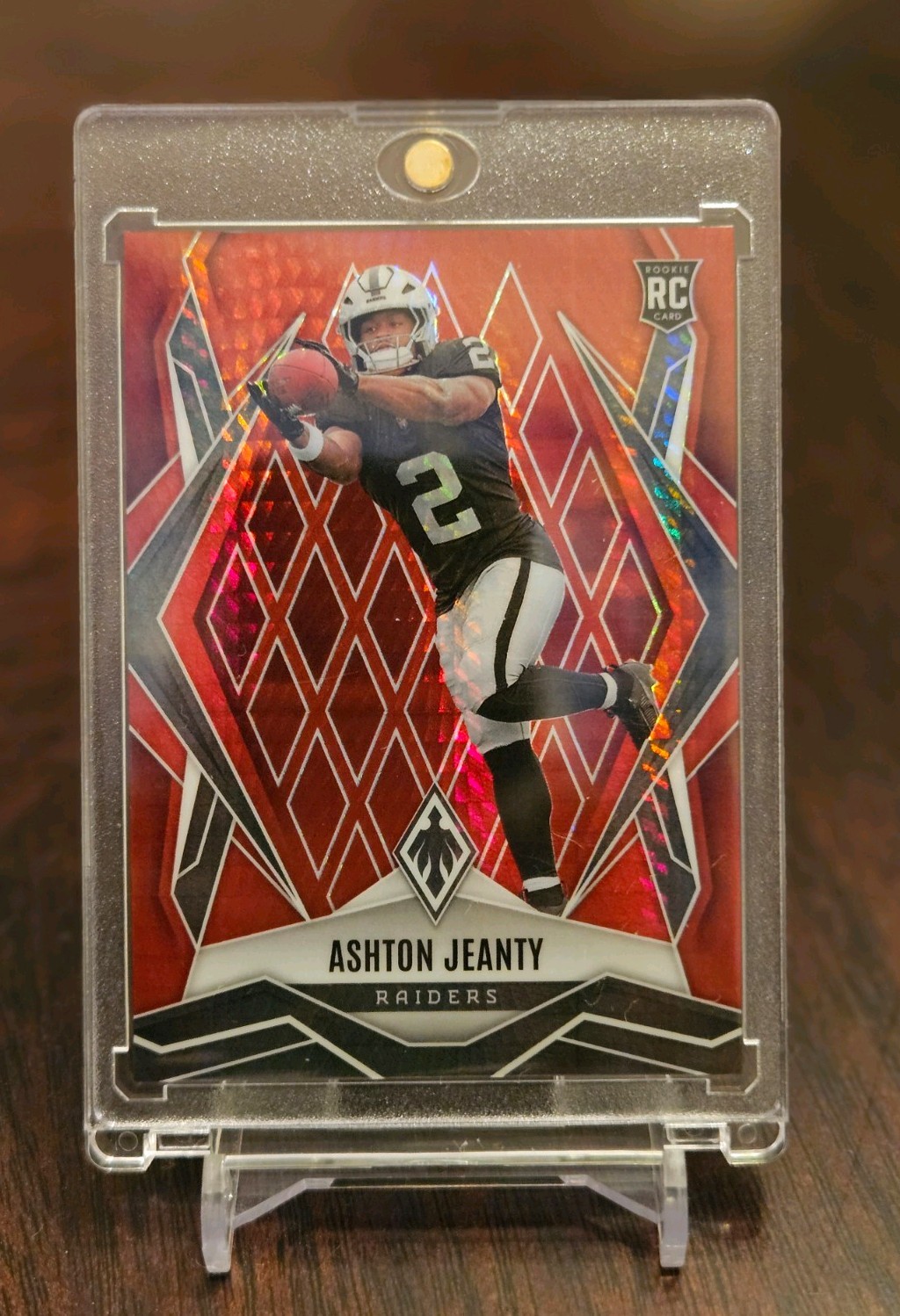 Ashton Jeanty 2025 Phoenix Football #158 Limited Red Hyper RC /399 - Raiders