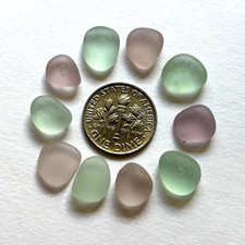 Surf Tumbled Sea Glass Jewelry Quality 10 Sm Light Aqua Lavender