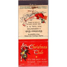 Christmas Club New York Advertising Matchbook Cover MM9-6