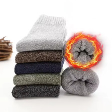 Lot 5 Paires Chaussettes Homme Femme Laine Chaudes Épaisses Froid Hiver