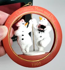 Vintage, 1995, American Greetings 'Happy Holidays, Mom & Dad, 1995' Ornament