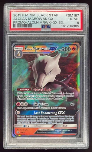 2019 Pokemon SM Black Star Promos #SM187 Alolan Marowak PSA 6