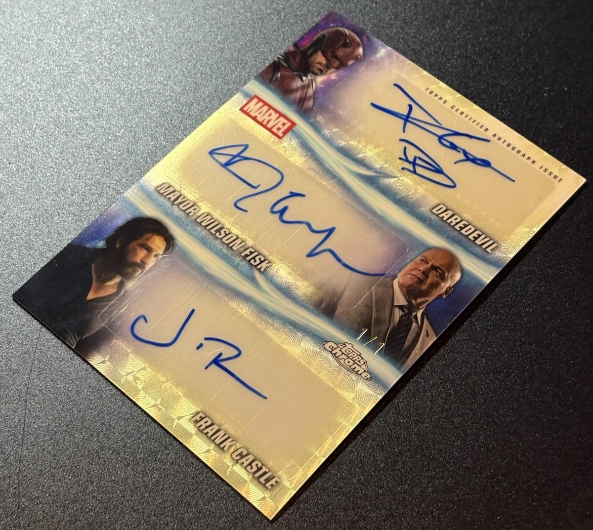 2025 Topps Chrome Marvel DAREDEVIL TRIPLE AUTO SUPERFRACTOR 1/1 TA