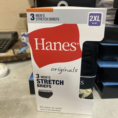 Hanes Originals Stretch Cotton Briefs Pack, Moisture-Wicking Underwear 2xl 3Pack