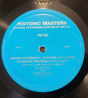 Minnie Saltzmann   78 rpm Historic Masters 106: Walküre-Wer bist du