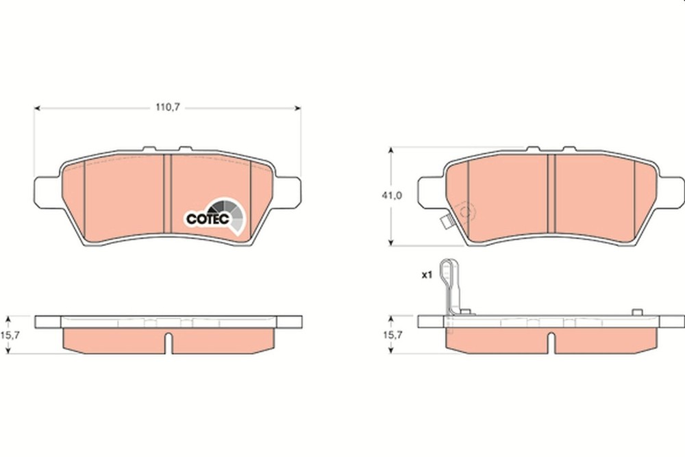 TRW GDB3405 BRAKE PAD PAD PAD PAD KIT