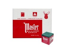 Master Billiard/Pool Cue Chalk - Forest Green - 1 Pack/12 Pieces
