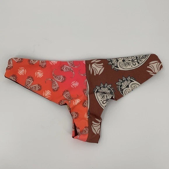 Agua Bendita Lola Free People Bikini Parte Inferior Natación tiro bajo Paisley Rosa Nuevo M Foto 3 de 4