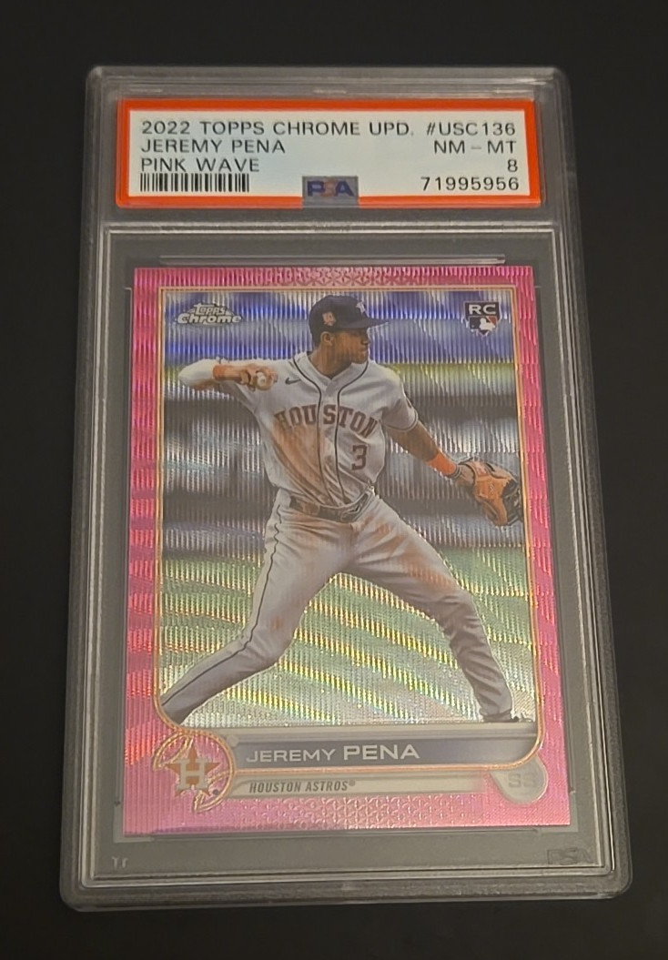 2022 Topps Chrome Update Jeremy Pena RC Pink Wave Refractor #USC136 Astros PSA 8