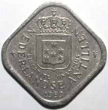 Netherlands Antilles 5 Cents Coin 1983 KM# 13 Five