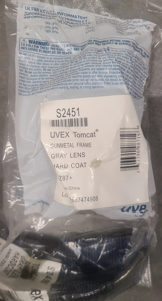 Gafas de seguridad Uvex TOMCAT Z87+ lentes grises sin espejo Foto 2 de 4